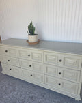 Creamy Taupe Drexel & Brass Triple Dresser