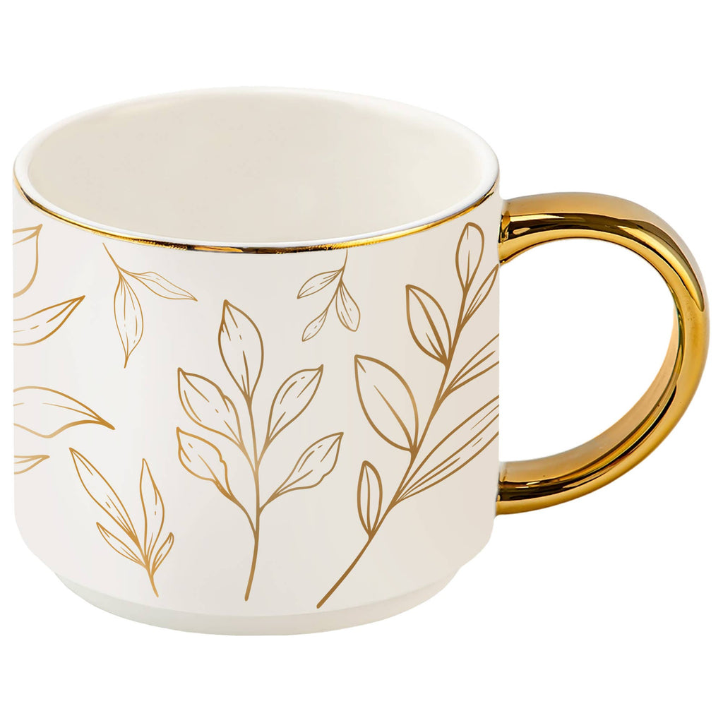 Gold Leaves Coffee Mug - Fall Decor & Gifts