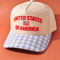Light Blue Checkered United States Hat