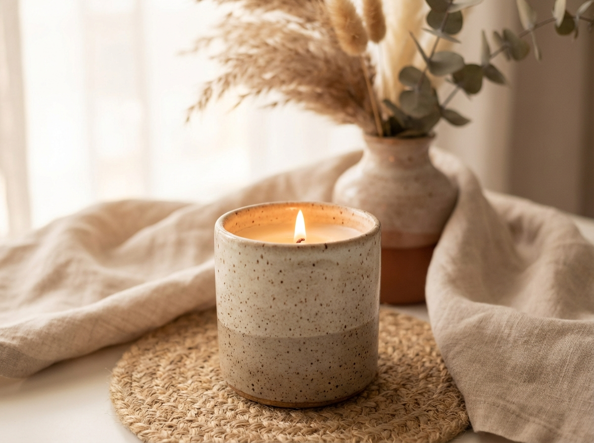 Organic Beeswax Leather & Bourbon Candle