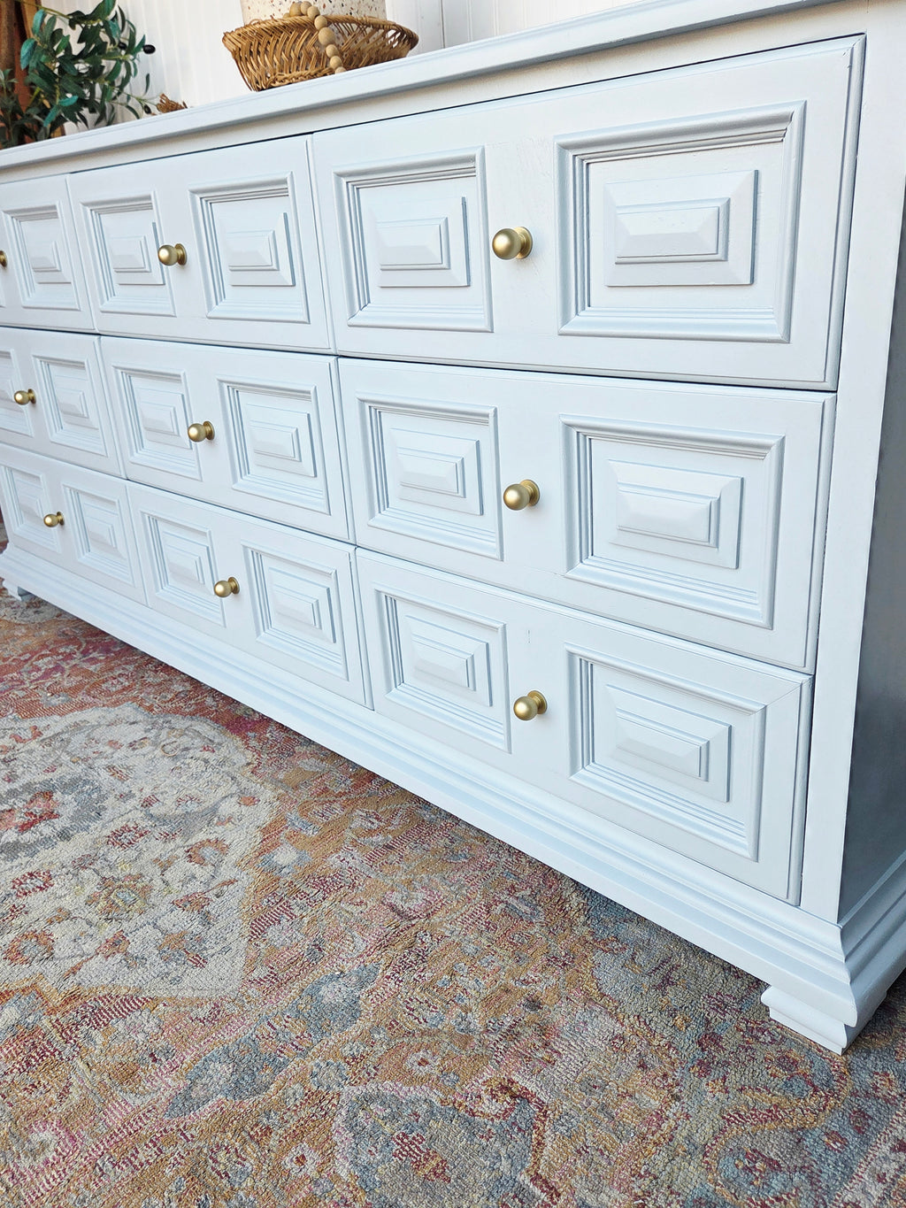 Pale Blue & Gold Drexel Triple Dresser